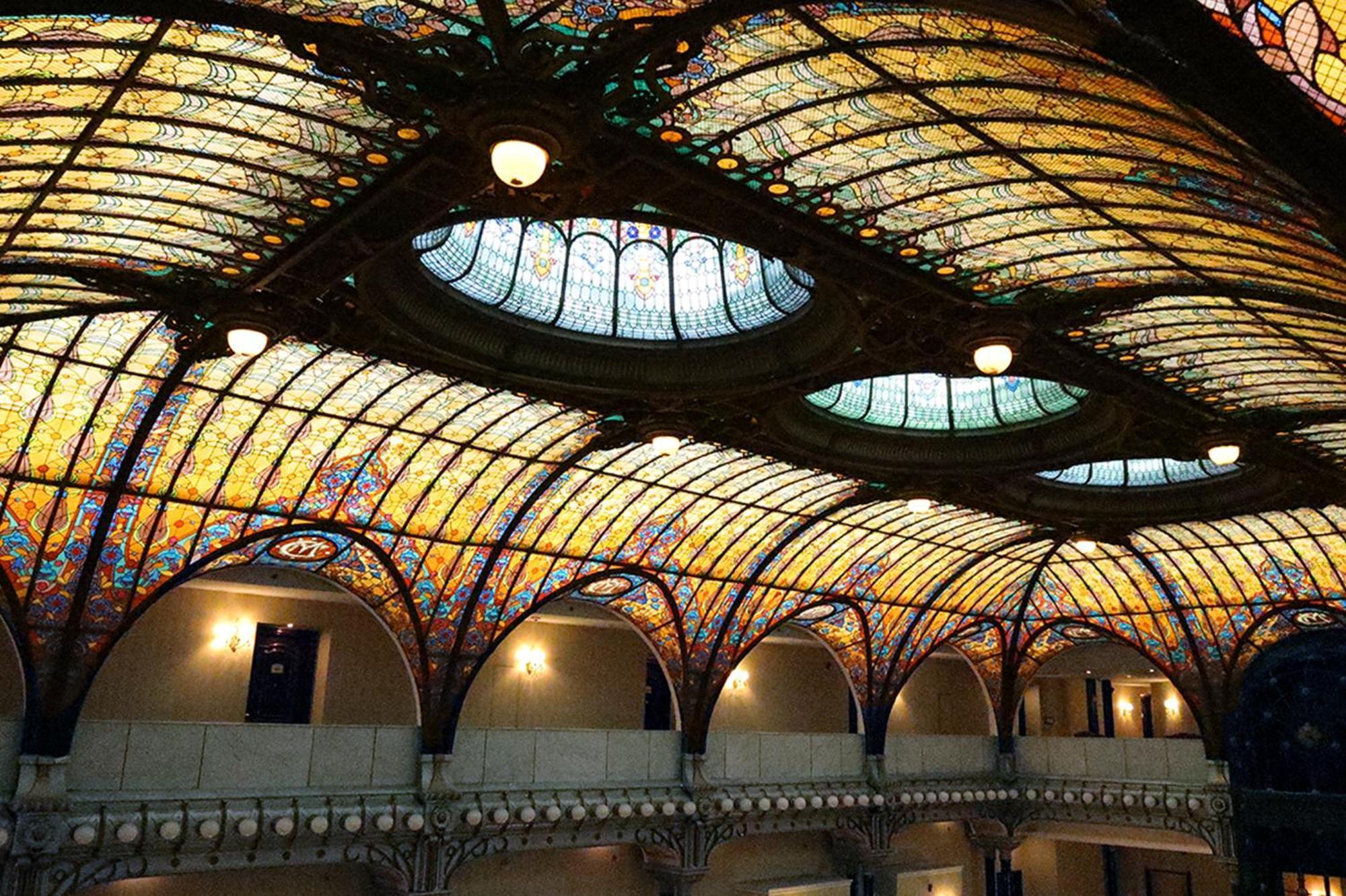 Gran Hotel Ciudad De Mexico Zocalo View מראה חיצוני תמונה The ceiling of the lobby